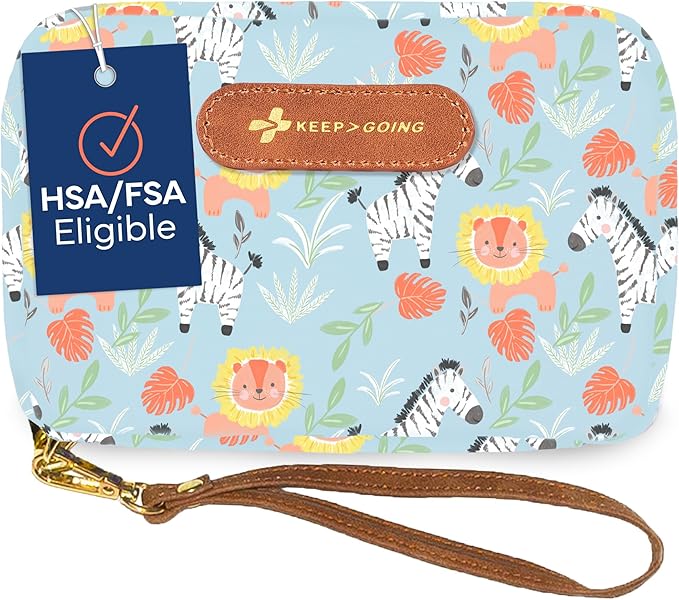 KeepGoing Travel First Aid Kit for Kids – 130 Pc. for Car, Home, Purse, Diaper Bag & Backpack with Latex-Free Bandages - Mini First Aid Kit Travel Size TSA-Approved-BubblyBeeBaby