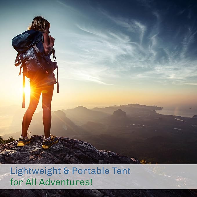 2-Person Dome Tent – Easy Set Up Shelter with Rain Fly and Carrying Bag for Camping-BubblyBeeBaby