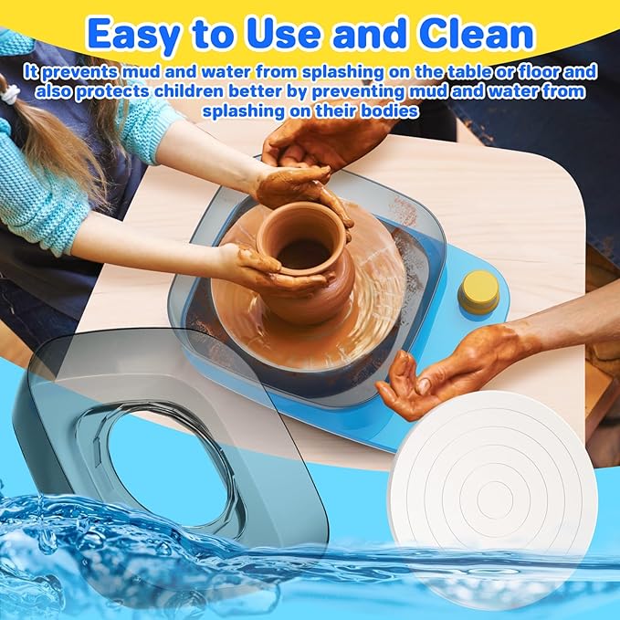 Innofans Pottery Wheel for Kids - Complete Pottery Kit & Tools for Beginners, Plug-in Rechargeable Battery, Upgraded Detachable Turntable Adjustable Speed, DIY Clay Maker for Kids 9-12 (Patented)-BubblyBeeBaby