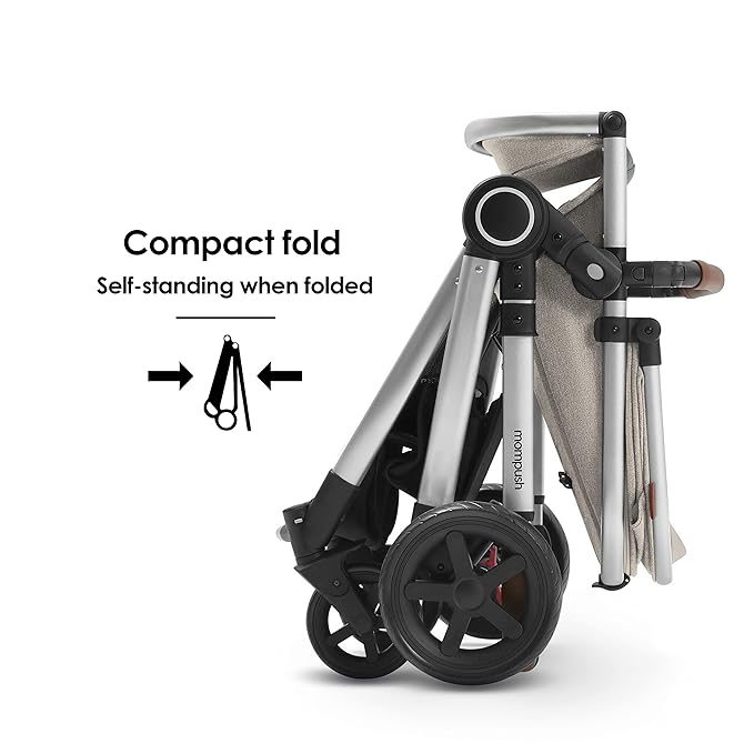 Mompush Ultimate 2 Baby Stroller for Infant and Toddler with Newborn Mode and Reversible Seat, All-Terrain Stroller with All-Wheel Suspension, Includes Car Seat Adapter and Large Storage Basket-BubblyBeeBaby