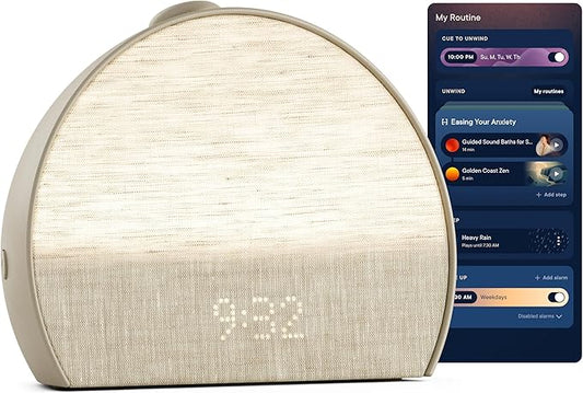 Hatch Restore 3 Sunrise Alarm Clock, Sound Machine, Smart Light (Greige) - White Noise, Screen-Free Sleep Routine-BubblyBeeBaby