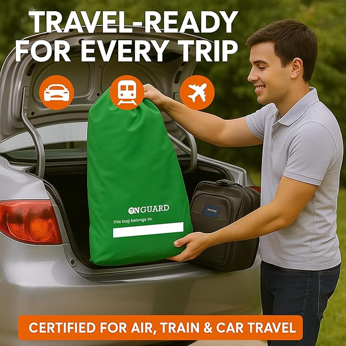 ONGUARD Waterproof Single and Double Stroller Bag for Airplane - Travel Stroller Cover for Air Travel and Storage - Gate Check Bag Backpack- Baby Airplane Essentials - Green-BubblyBeeBaby