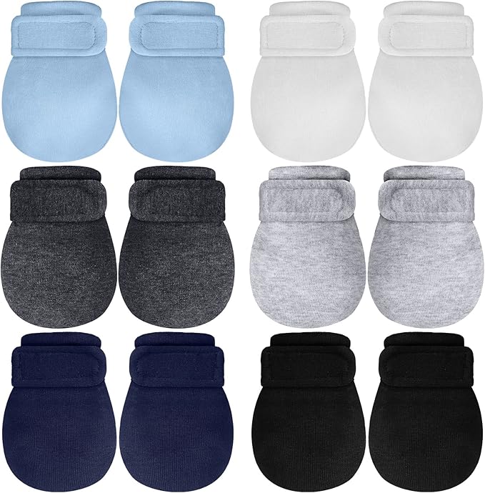 Newcotte Adjustable Baby Mittens No Scratch Newborn Cotton Breathable Gloves Warm Baby Mitts for Boys-BubblyBeeBaby