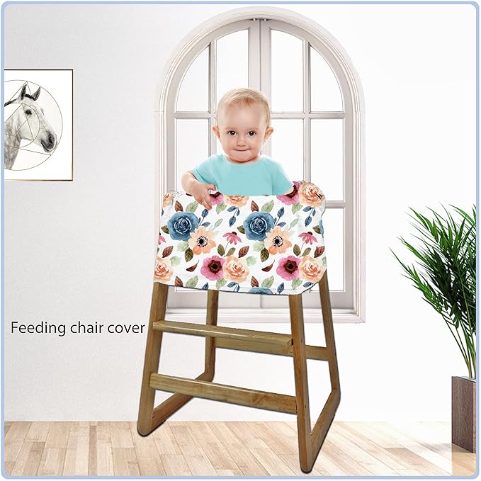 Car Seat Covers for Babies - Multi- use Nursing Carseat Canopy, Breastfeeding Covers, Baby Shower Gifts for Boys and Girls (Colourful Rose)-BubblyBeeBaby