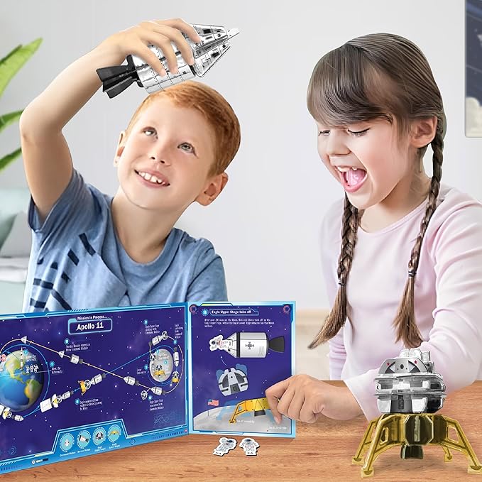 Imagimake Mapology Man's Journey to Moon | NASA Mission Apollo 11 | Rocket & Satellite Model Making Set | Space Toys for ages 8-13 | Educational Science Kits for Kids Age 8-12 | Gifts for Boys & Girls-BubblyBeeBaby
