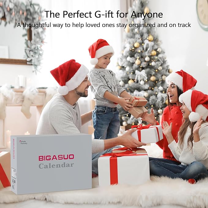 15.6 Inch Digital Calendar, Full HD Touchscreen Smart Planner for Family Schedules - Wall & Desk Mount, Great for Seamless Daily Planning & Household Organization, with LED Reminder Light-BubblyBeeBaby