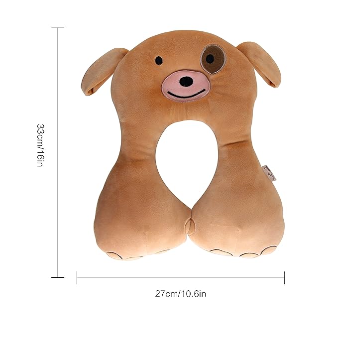 KAKIBLIN Baby Neck Pillow, Upgraded Baby Support Pillow,Head Pillows for Carseat, Newborn Neck Support for Car Seat,Pushchair,Travel(Brown)-BubblyBeeBaby