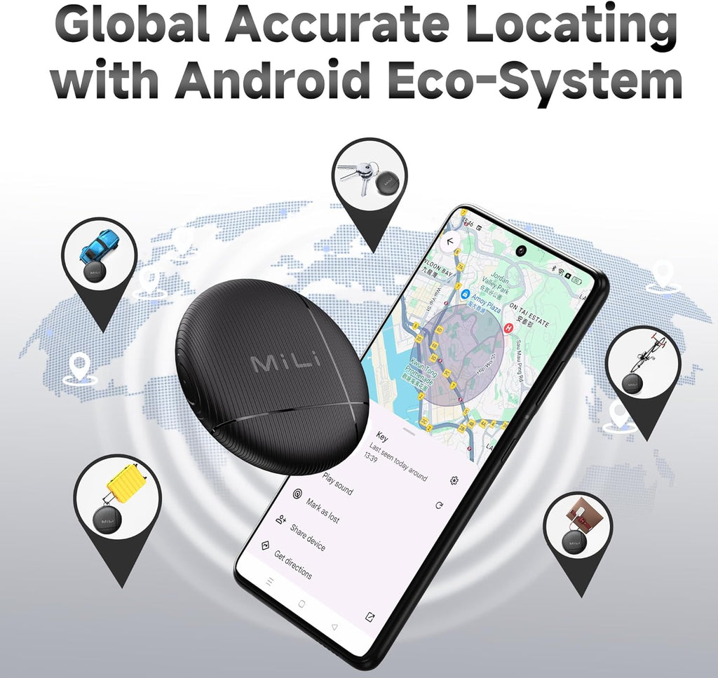 LiTag - Bluetooth Tracker for Android Phones. Google Certified Item Locator. Smart Tracking Tag for Google Find My Device (Find Hub) App. Finder for Keys, Luggage, Suitcase, Backpack, Purse (4 Pack)