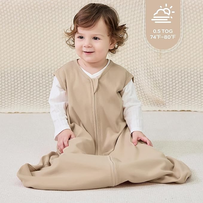 JELLYMONI Baby Sleep Sack 12-18 Months Wearable Blanket for Baby, 100% Cotton 2 Pack Infant Toddler Sleeping Sack Lightweight Soft 2-Way Zipper Sleepsack-BubblyBeeBaby
