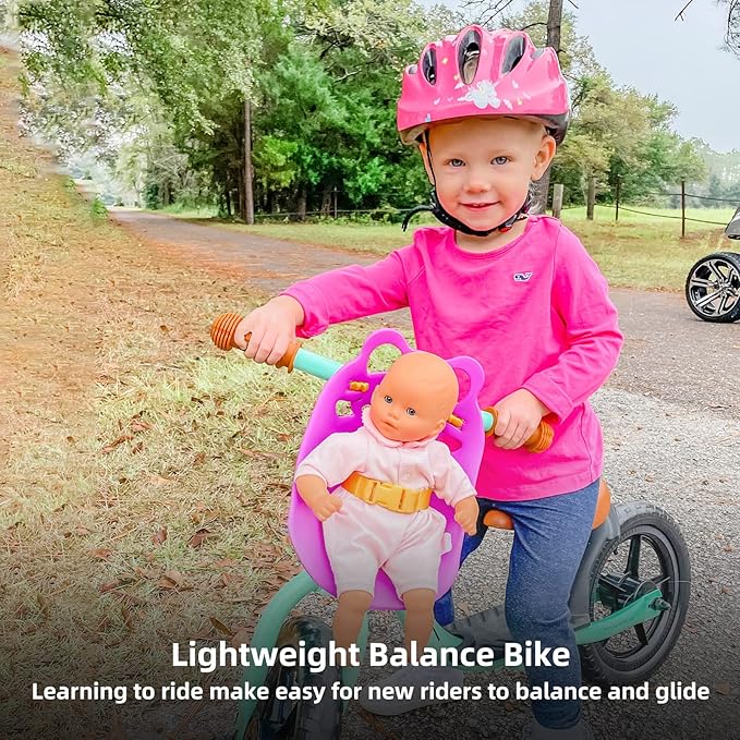 JOYSTAR 10"/12" Toddler Balance Bike for Girls & Boys, Ages 18 Months to 5 Years, Kids Push Bike with Footrest & Adjustable Seat Height, First Birthday Gifts for 2-5 Boys Girls-BubblyBeeBaby