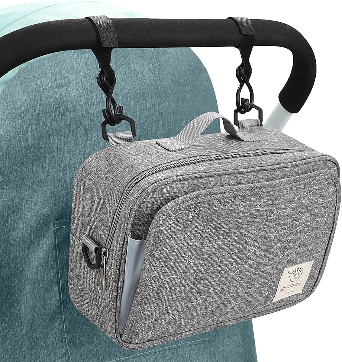 Accmor Stroller Organizer, Universal Stroller Organizer with Insulated Cup Holder Pocket, Dual Purpose Large Capacity Stroller Bag Caddy, Stroller Accessories Fits for Uppababy, Doona, Nuna Strollers-BubblyBeeBaby