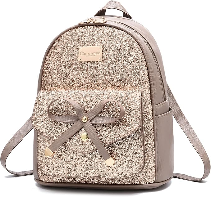 I IHAYNER Girls Bowknot Cute Leather Backpack Mini Backpack Purse for Women-BubblyBeeBaby