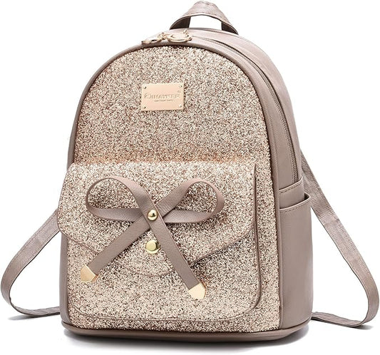 I IHAYNER Girls Bowknot Cute Leather Backpack Mini Backpack Purse for Women-BubblyBeeBaby