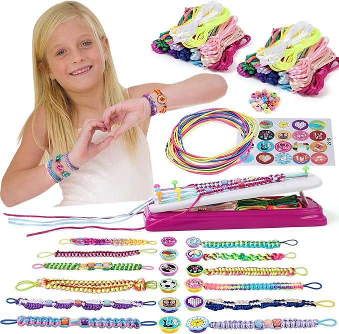 IQKidz Friendship Bracelet Making Kit - Make Bracelets Craft Toys for Girls Age 8-12 yrs, Cool Birthday Gifts for 6 7 9 10 11 Years Old Kids, Christmas Gift Set-BubblyBeeBaby
