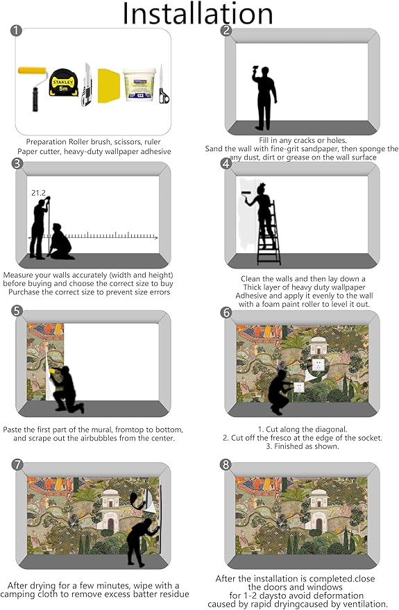 Indian Lush Jaipur Garden Wallpaper Mural Vibrant Green Wallpaper for Bedroom Living Room TV Sofa Background Large Art Wall Mural(Not Self-Adhesive)-BubblyBeeBaby