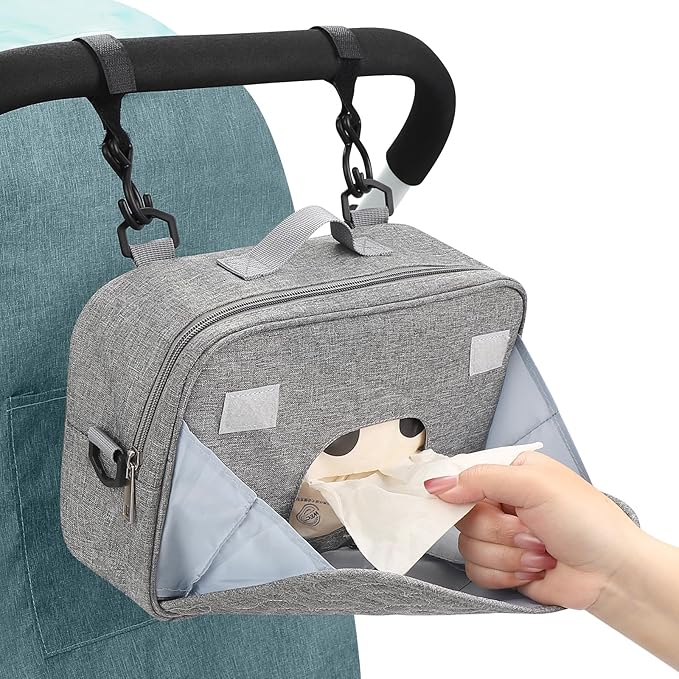 Accmor Stroller Organizer, Universal Stroller Organizer with Insulated Cup Holder Pocket, Dual Purpose Large Capacity Stroller Bag Caddy, Stroller Accessories Fits for Uppababy, Doona, Nuna Strollers-BubblyBeeBaby