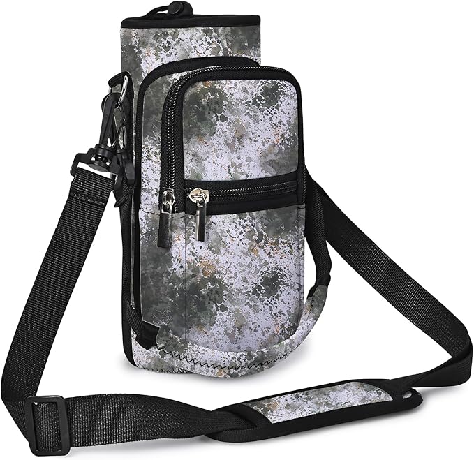 icolor Water Bottle Carrier Bag with Strap 25/32/40 oz Crossbody Bottle Holder with Phone Pocket Sling Sleeve Insulated Neoprene Water Bottle Pouch for Walking Travelling-BubblyBeeBaby