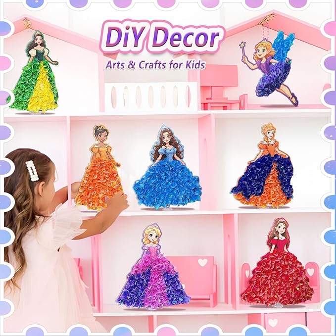 JRD&BS WINL Poke in Fun Art Kit for Kids Toys Age 3-12 Year Old 3D Creative Princesses for Girls Birthday Gifts for 3 4 5 6 7 8 9…… Year Old Boy DIY Craft Art Kit for Teens Beginner Kids-BubblyBeeBaby