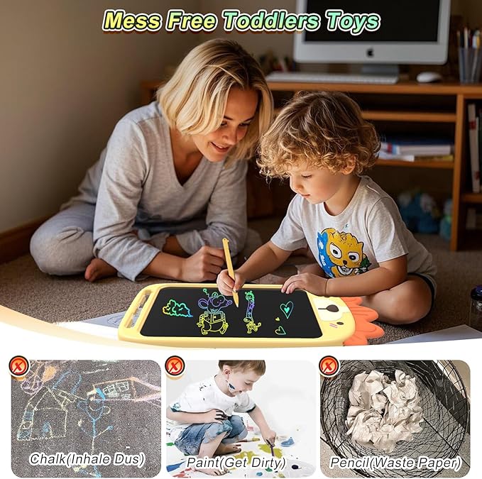 10 Inch LCD Writing Tablet, Erasable Doodle Board Toy, Cute Lion Drawing Pad for Kids Ages 2-6 - Educational Christmas Birthday Gift (Lion)-BubblyBeeBaby