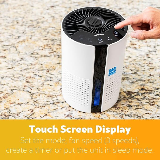 Kenmore PM1010 Air Purifiers for Bedroom Up to 348 Sq.Foot with H13 True HEPA Filter, Child Lock, Sleep Mode for Small Rooms-BubblyBeeBaby