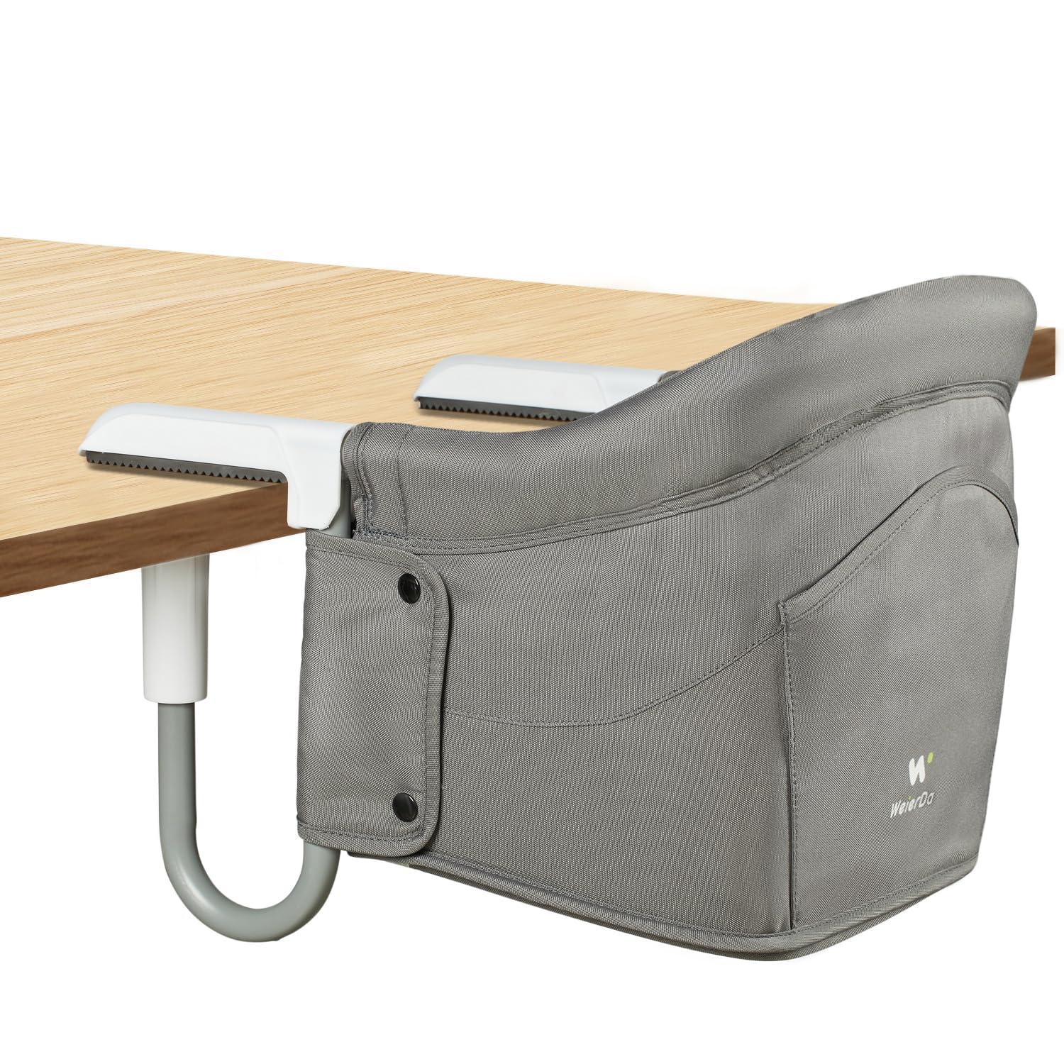 Hook On High Chair Portable & Foldable for Babies 6-36 Months Attach to Fast Table Clip On High Chair with Travel Bag - Compact Baby Feeding Seat for Home Dining & Travel (Grey)