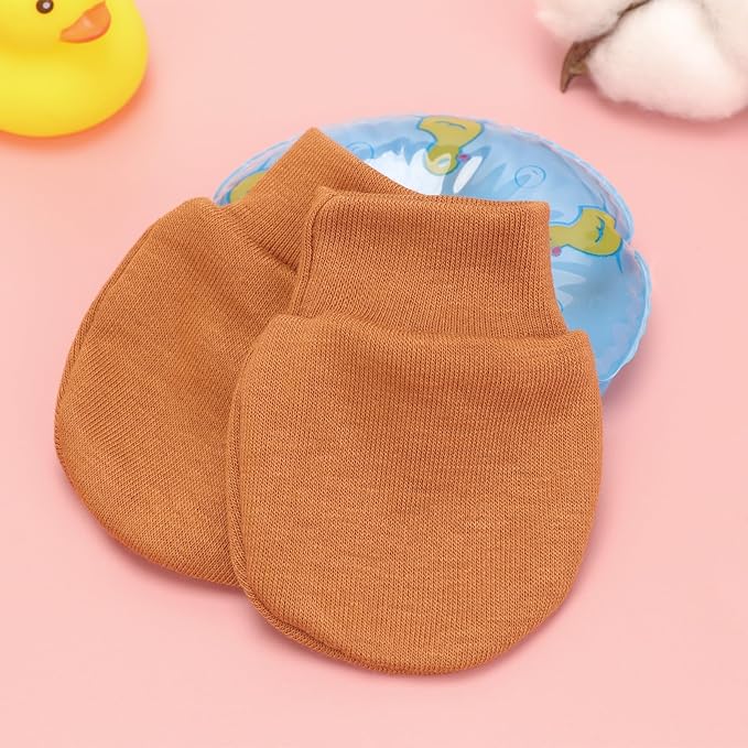 BQUBO Newborn Infant Toddler Mittens No Scratch Cotton Elastic Wrist Gloves Hypoallergenic for 0-6 Months Baby Boys Girls-BubblyBeeBaby
