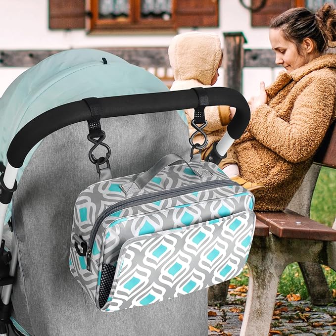 Accmor Stroller Organizer, Universal Stroller Organizer with Insulated Cup Holder Pocket, Dual Purpose Large Capacity Stroller Bag Caddy, Stroller Accessories Fits for Uppababy, Doona, Nuna Strollers-BubblyBeeBaby