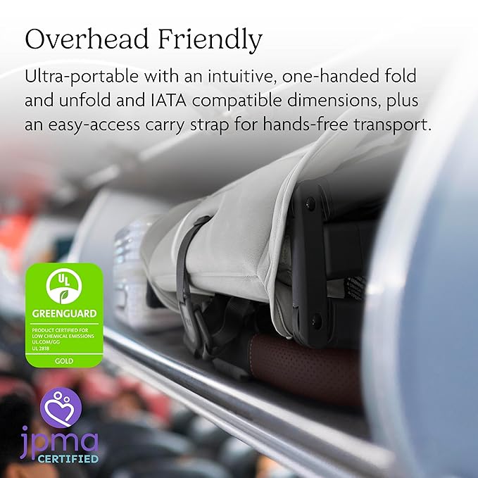 UPPAbaby Minu V3 Travel Stroller | Lightweight + Compact Design | One-Hand Fold + Unfold | from Birth + Overhead Compatible | Jake (Charcoal/Carbon Frame/Black Leather)-BubblyBeeBaby