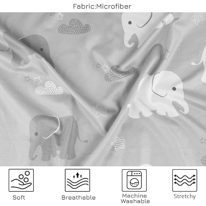 Nursing Cover Breastfeeding, Multi-use Baby Car Seat Covers Boys, Infant Stroller Cover, Stretchy Carseat Canopy, Soft Breathable, Elephant-BubblyBeeBaby