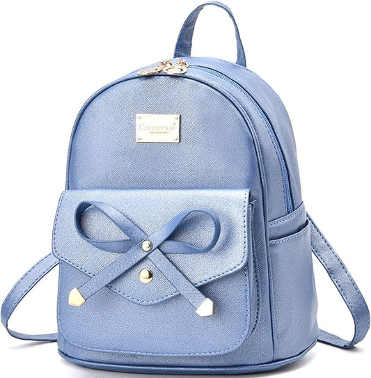 I IHAYNER Girls Bowknot Cute Leather Backpack Mini Backpack Purse for Women-BubblyBeeBaby