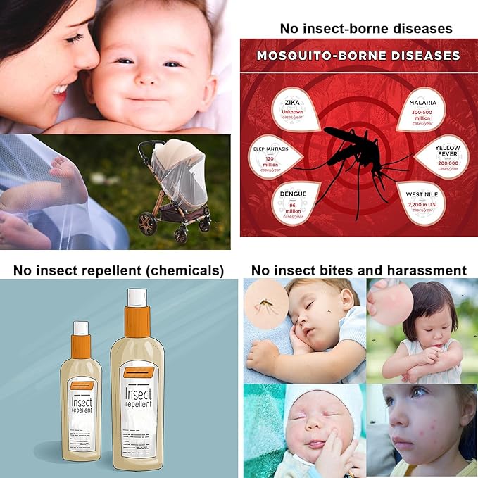 Stroller Rain Cover Baby Mosquito Net Universal Weather Shield Bug Net for Jogging Stroller Pushchair Buggy Pram Protect Baby from Rain Insect Wind Bug Snow Fly Shade Shield Netting Plastic-BubblyBeeBaby