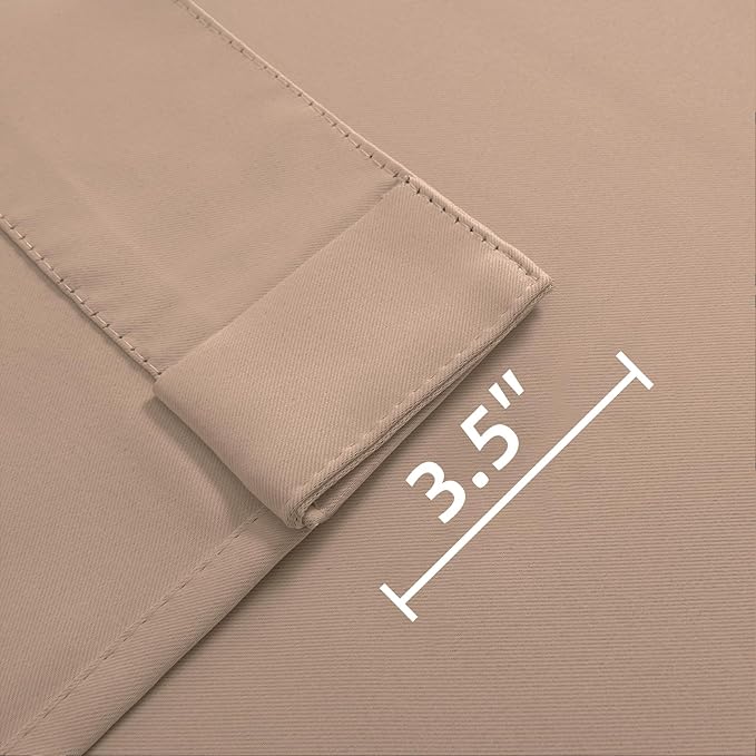 Joydeco 72 Inch Blackout Curtains for Bedroom, Thermal Insulated Black Out Curtains, Room Darkening Drapes for Living Room Window Rod Pocket Back Tab (W52 x L72 Inch, Khaki)-BubblyBeeBaby