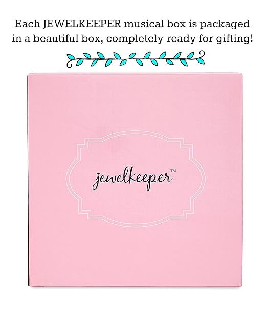 Jewelkeeper - Ballerina Jewelry Box for Girls with 3 Pullout Drawers - Ballerina Music Box with Swan Lake Tune - Ballet Slipper Design - Jewelry Storage Organizer for Necklaces and Bracelets-BubblyBeeBaby