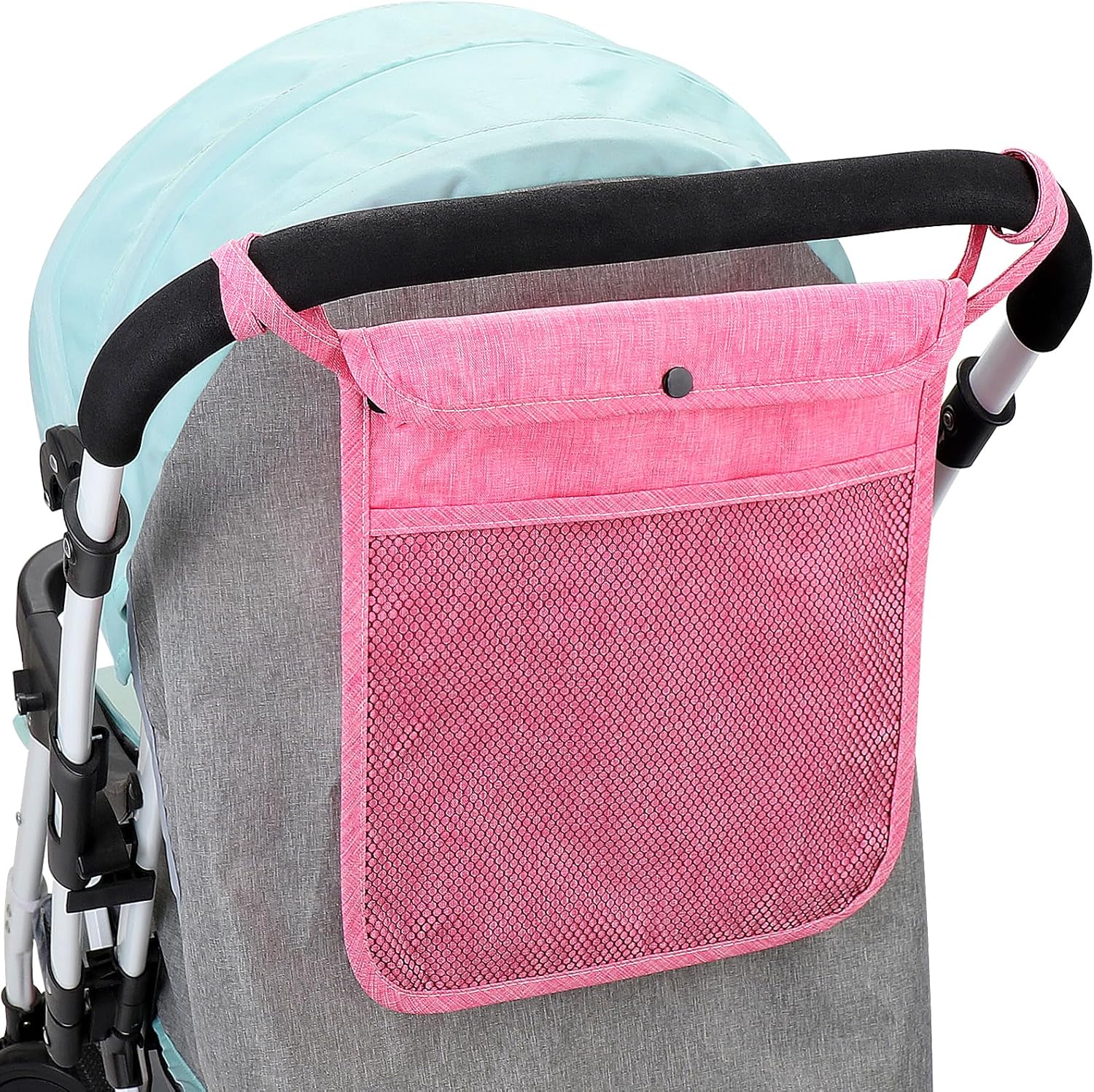 Accmor Universal Stroller Organizer, Mesh Bag Fits for Uppababy, Nuna, Britax, Doona Strollers, Non-Slip Adjustable Stroller Mesh Cargo Net Storage Caddy Accessories