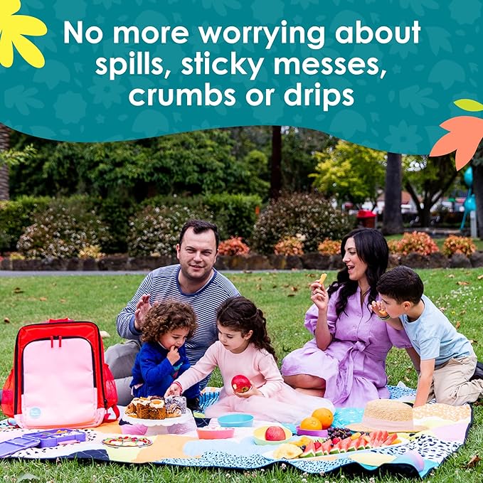 Jumbo Picnic Rug, Large Picnic Mat, 6'7" x 6'7", Outdoor Waterproof Picnic Blanket Beach Mat, Foldable & Waterproof, Picnic Blankets Ideal for Beach & Park, Outdoor Blanket, Happy Now-BubblyBeeBaby