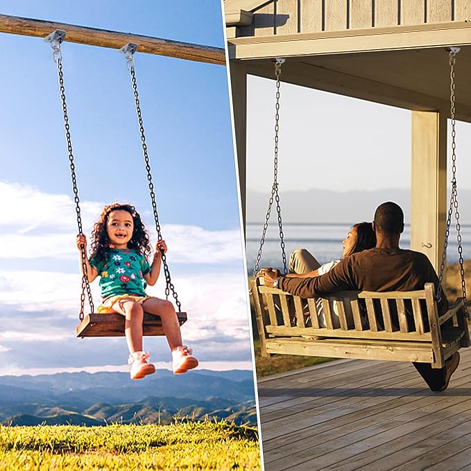 Heavy Duty Swing Hangers for Wooden Sets 2000 LB Capacity Hammock Hanger 360 Swivel Stainless Steel Swing Hardware Accessories 2 Packs for Porch Playground Yoga Heavy Bag-BubblyBeeBaby