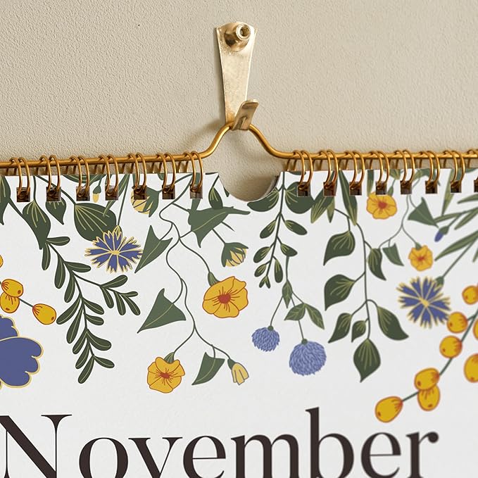 2025 Wall Calendar, Calendar 2025, Floral Design Wall Calendar with Thick Paper, 18 Months Runs From July 2025 - December 2026, 12" x 15", Twin-Wire Binding, Perfect for Planning (Flower)-BubblyBeeBaby