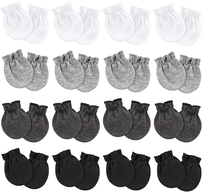 Newborn Baby Mittens No Scratch Cotton Elastic Wrist Gloves Infant Toddler Mittens for Baby Boy Girl 0-6 Months-BubblyBeeBaby