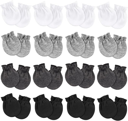 Newborn Baby Mittens No Scratch Cotton Elastic Wrist Gloves Infant Toddler Mittens for Baby Boy Girl 0-6 Months-BubblyBeeBaby