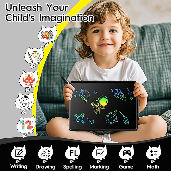 20 Inch LCD Writing Tablet for Kids, Large Drawing Pad, Doodle Board, Rechargeable Drawing Board, Educational & Learning Kids Toys, Creative Birthday Gifts-BubblyBeeBaby