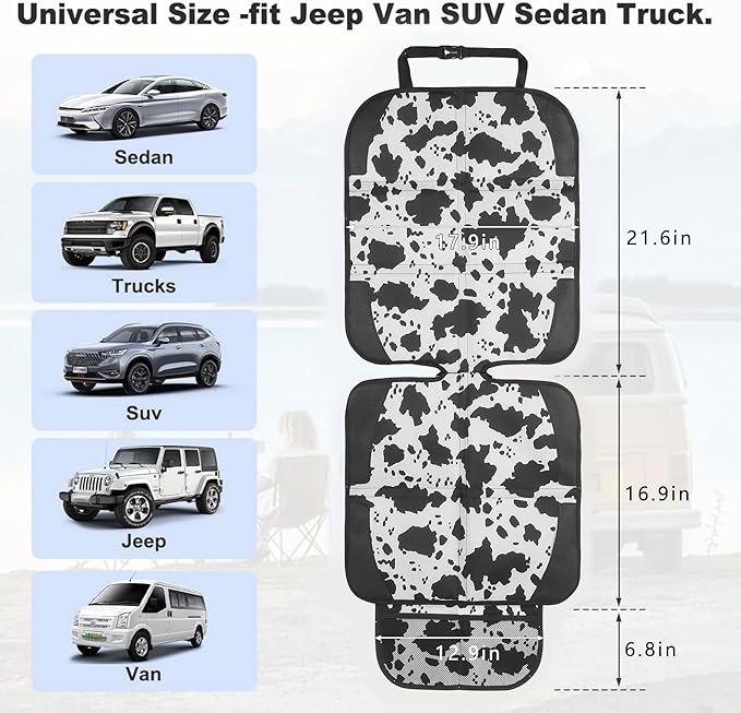 Car Seat Protector for Child Car Seat, 2 Pack Baby Car Seat Covers with Mesh Pockets & Non-Slip Backing 600D Durable Seat Protector-BubblyBeeBaby