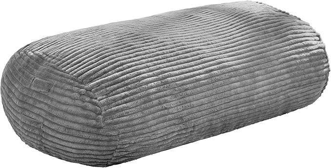 Hobestluk 5FT Bean Bag Chairs Adult Bean Bag with Portable Handle Comfy Large Bean Bag Lounge Chair with Removable Cover for Living Room Bedroom (Stripe Grey, 5FT)-BubblyBeeBaby