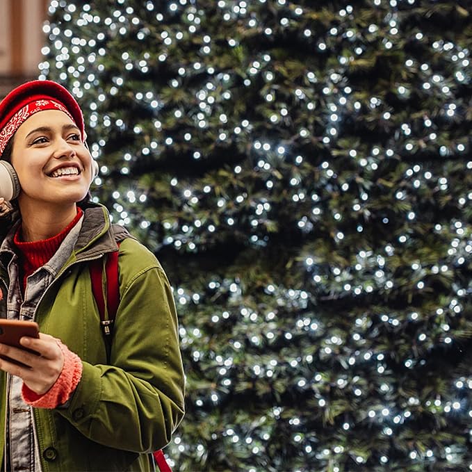 HOME LIGHTING 66ft Christmas Decorative Mini Lights, 200 LED Green Wire Fairy Starry String Lights Plug in, 8 Lighting Modes, for Indoor Outdoor Xmas Tree Wedding Party Decoration (White)-BubblyBeeBaby