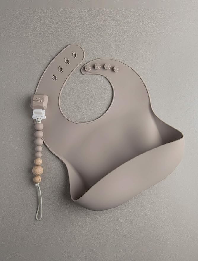Loulou Lollipop Soft, Waterproof Silicone Feeding Bib-BubblyBeeBaby