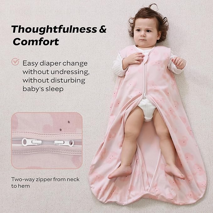 JELLYMONI Baby Sleep Sack 18-24 Months 0.5 Tog Wearable Blanket for Baby, 100% Cotton 3 Pack Infant Toddler Sleeping Sack Lightweight Soft 2-Way Zipper Sleepsack-BubblyBeeBaby