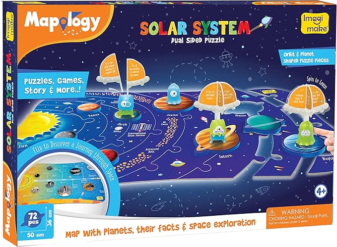Imagimake Mapology Solar System for Kids | Educational Toys for Kids 5-7 | Space Toys | Puzzles for Kids Ages 4-8 | Planet Puzzles for Kids Ages 4-8 | Birthday and Christmas Gift for Boy & Girls-BubblyBeeBaby