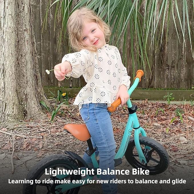 JOYSTAR 10"/12" Toddler Balance Bike for Girls & Boys, Ages 18 Months to 5 Years, Kids Push Bike with Footrest & Adjustable Seat Height, First Birthday Gifts for 2-5 Boys Girls-BubblyBeeBaby