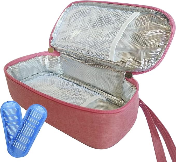 Insulated Breastmilk Cooler Bag with 2 Ice Packs - Breastmilk Cooler Organizer Bag for Daycare, Breastfeeding Mom Travel Outdoor-BubblyBeeBaby