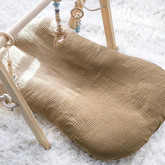 Hooyax Baby Lounger Cover 2 Pack - 100% Muslin Cotton Newborn Lounger Pillow Covers Only, Soft Breathable Infant Lounger Cover with Reinforced Stitching, Fits Most Standard Baby Loungers (Rainbow)-BubblyBeeBaby