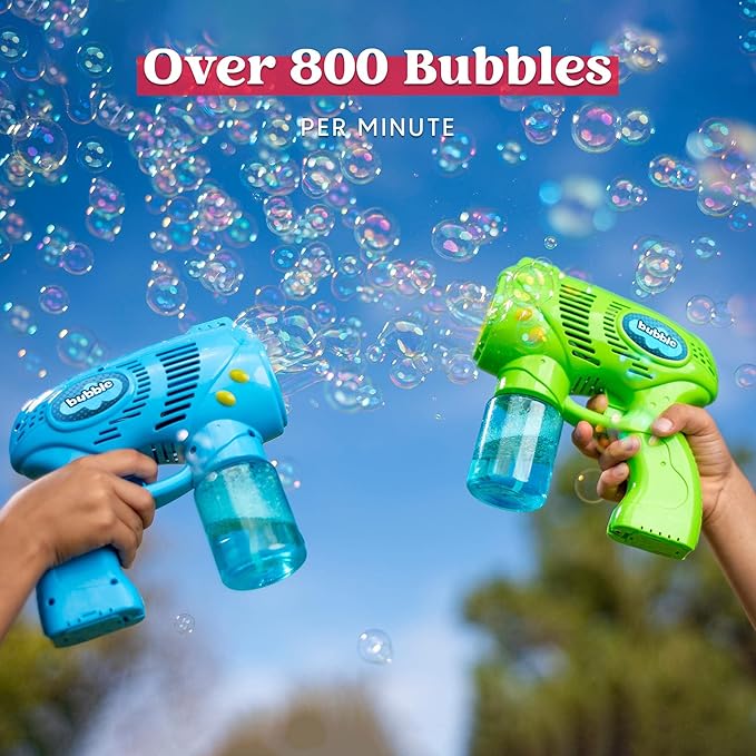 JOYIN 3 Bubble Guns Kit with 3 Solutions for Kids, Bubble Blaster for Summer Toy, Party Favors, Birthday, Outdoor & Indoor Activity, Birthday Gift-BubblyBeeBaby